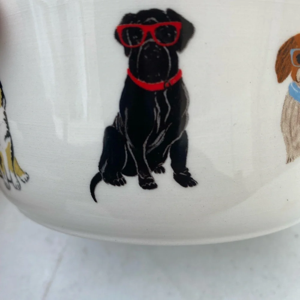 Dog Bowl with Cute Dog Illustrations